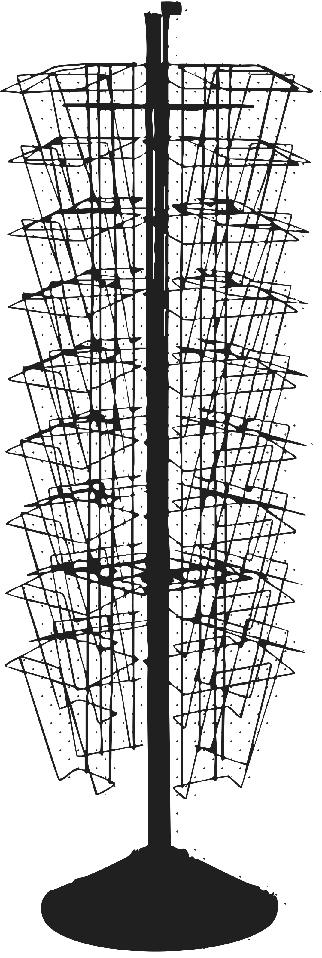 Black line drawing, Magazine Rack, by Mariana Grezova