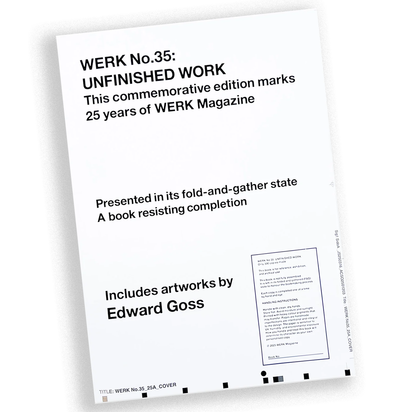 WERK No. 35: The Value of the Unresolved publication cover