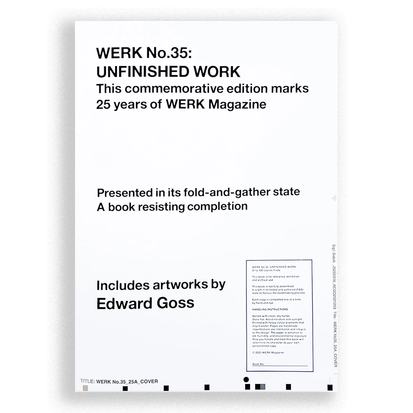 WERK No. 35: The Value of the Unresolved publication cover